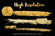 Gold Glitter Brush Strokes Clipart, a Texture Graphic by Nifty Template Studio (Thumbnail 4 of 4)