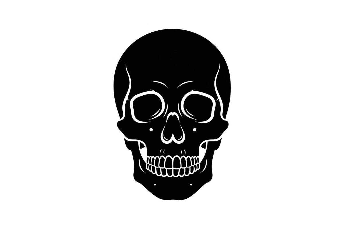 Skull & Crossbones Silhouette Vector, an Illustration by jahid234 (Photo 23 of 51)
