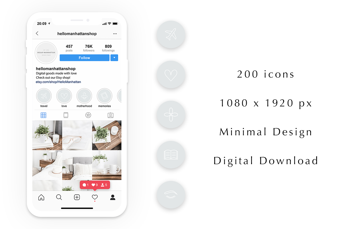 Gray Instagram Story Highlight Icons, a Social Media Template by Blog&Glow (Photo 4 of 4)