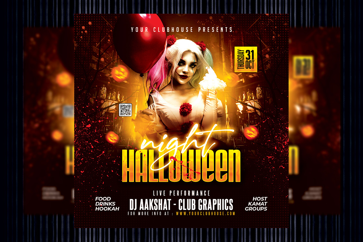 Halloween Flyer Template, a Templates & Theme by MithilaCreation (Photo 1 of 6)
