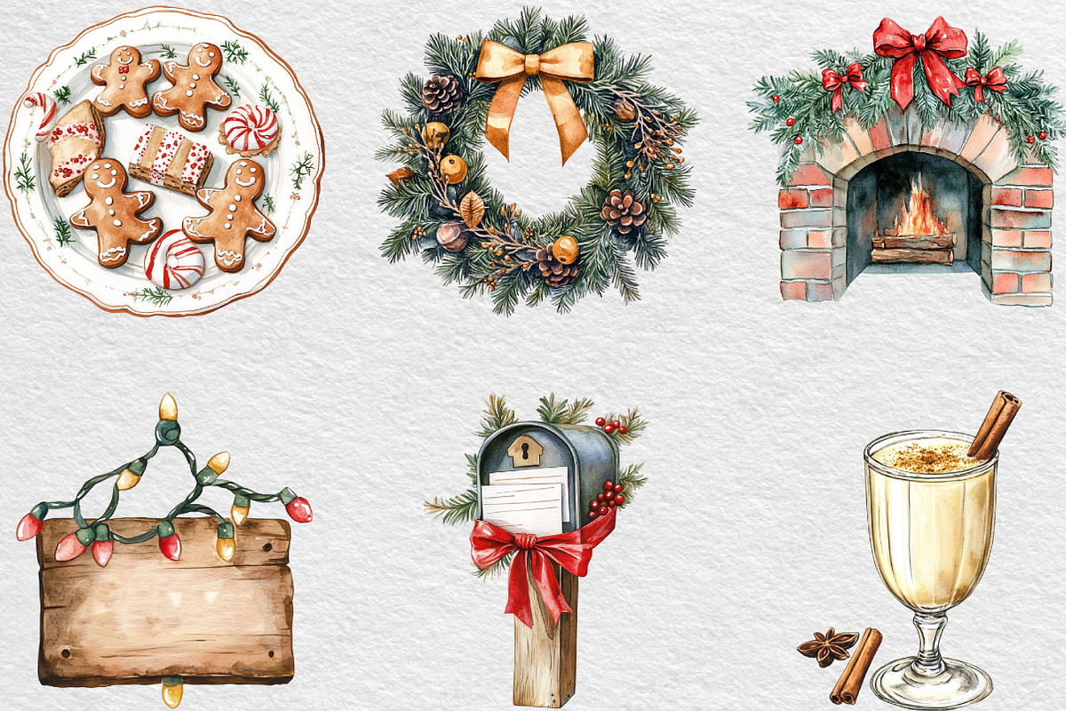 Cozy Christmas Time Clipart, an Illustration by Black Bird Studio (Photo 5 of 6)