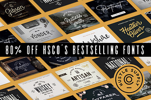 SALE | The Bestseller's Font Bundle, a Sans Serif Font by Hustle Supply Co.