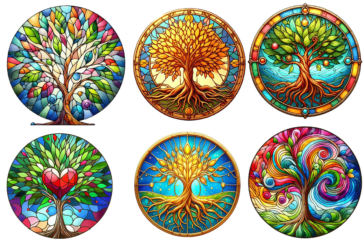 Tree of Life Stained Glass Clipart, an Illustration by Designworld (Photo 2 of 6)