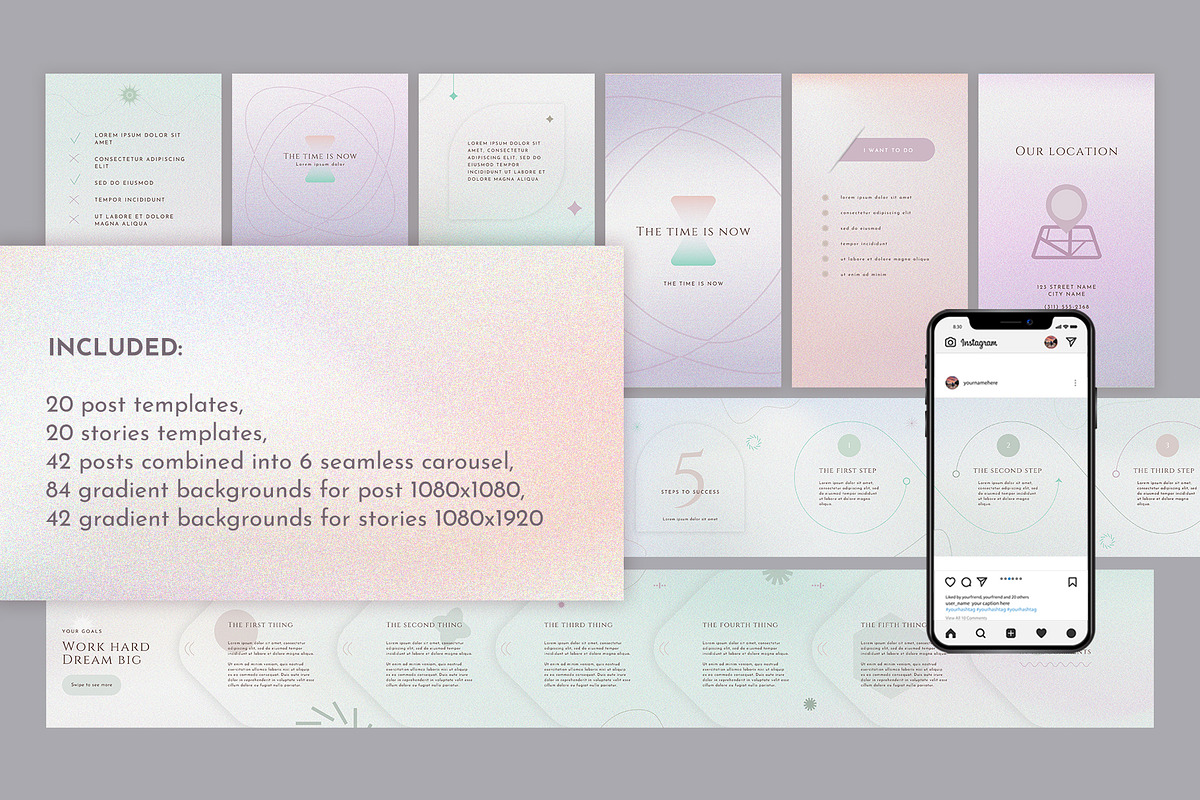 Grainy gradient Instagram templates, a Social Media Template by Elady (Photo 2 of 11)