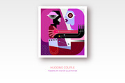 Hugging Couple Modern Vector Artwork, a Person Illustration by danjazzia (Thumbnail 1 of 3)