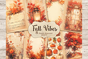 Fall Vibes Junk Journal Paper, a Seasonal Illustration by GlamArtZhanna (Thumbnail 1 of 9)