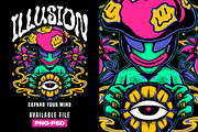 Psychedelic Alien Illustration, an Object Illustration by Pries Studio (Thumbnail 3 of 3)