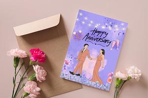 Elegant Anniversary Cards Template, a Card Template by WynterLife Studio