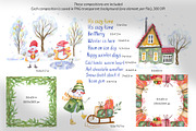 Snowmen Village Watercolor Clipart, an Illustration by Anna Druzhkova (Thumbnail 6 of 20)