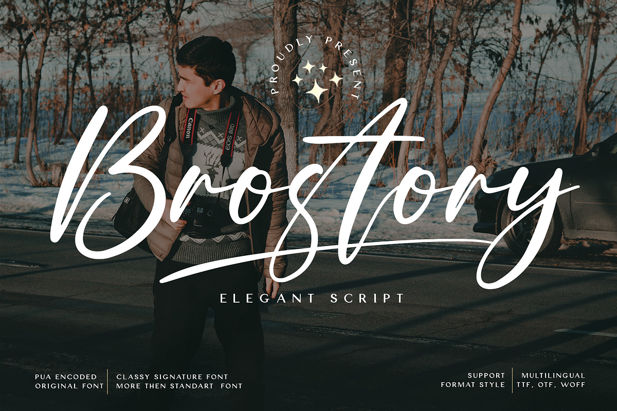 Brostory, a Script Font by Wildan Type (Photo 1 of 7)