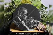Louis Armstrong Playing Trumpet Jazz, a Background Graphic by LaseredNinja (Thumbnail 4 of 7)