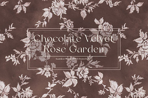 Chocolate Velvet Rose Garden Pattern