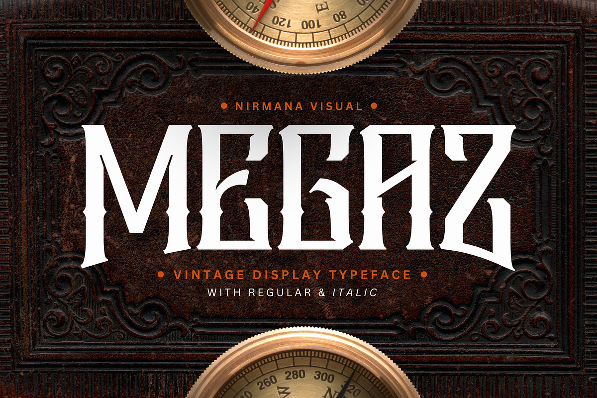 Megaz Vintage - Branding Logo Font, a Serif Font by Nirmana Visual (Photo 1 of 11)