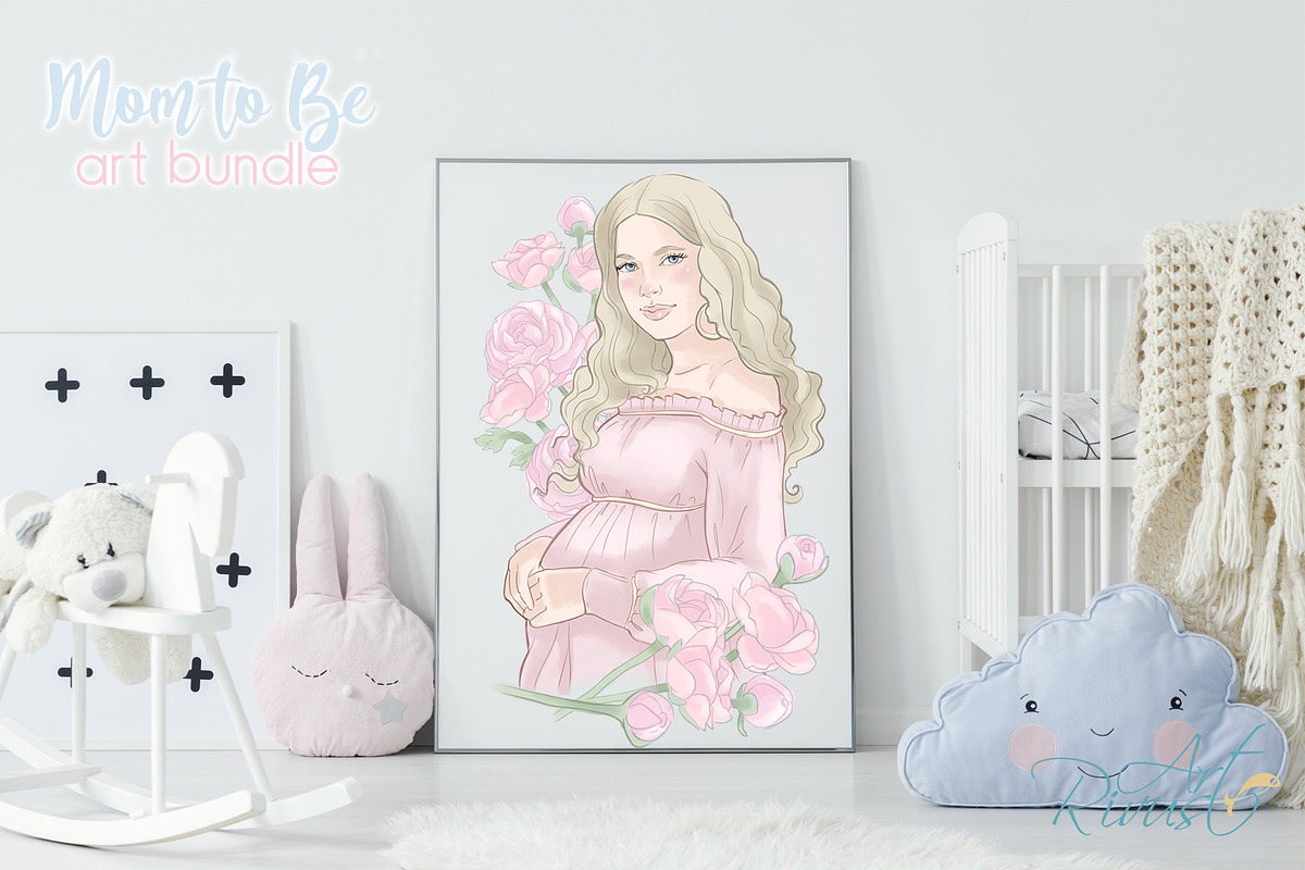 Mother to be PNG Clip Art. Pregnancy, a Decorative Illustration by RivusArt (Photo 9 of 9)
