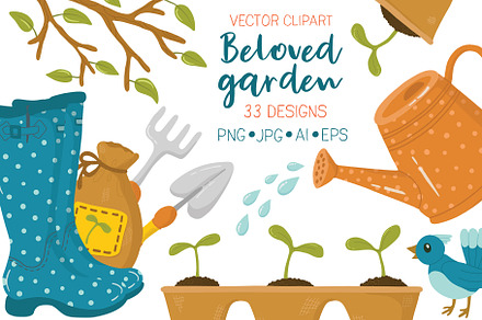 Beloved garden vector clipart