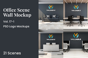 PSD Office Wall Logo Mockup, an Advertising Mockup by Ayy