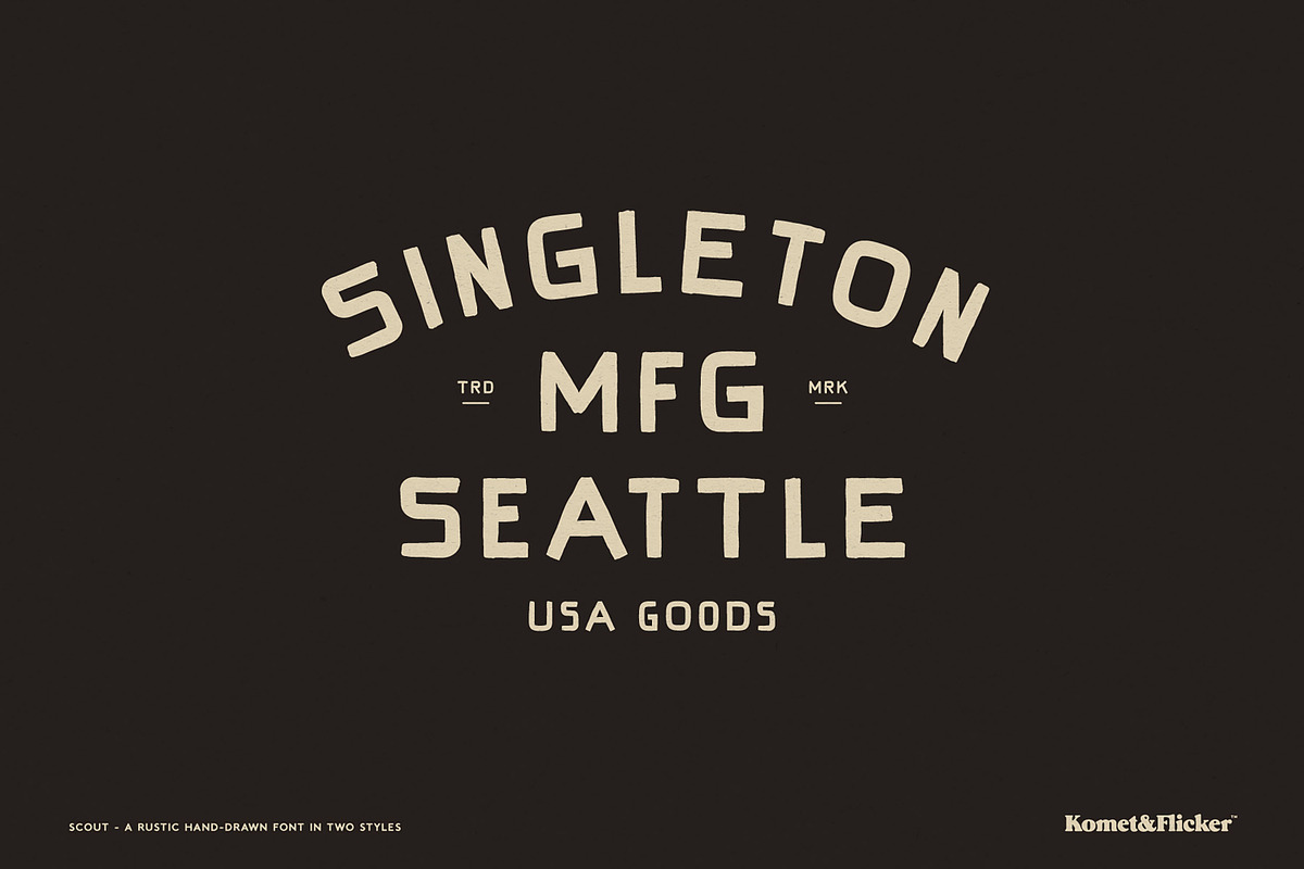Scout - A Rustic Hand Drawn Font, a Sans Serif Font by Komet & Flicker (Photo 11 of 12)