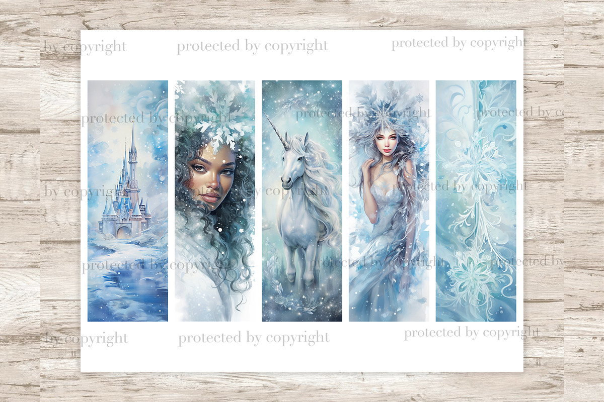 Winter Fairy Tale Bookmarks, a Seasonal Illustration by GlamArtZhanna (Photo 2 of 3)