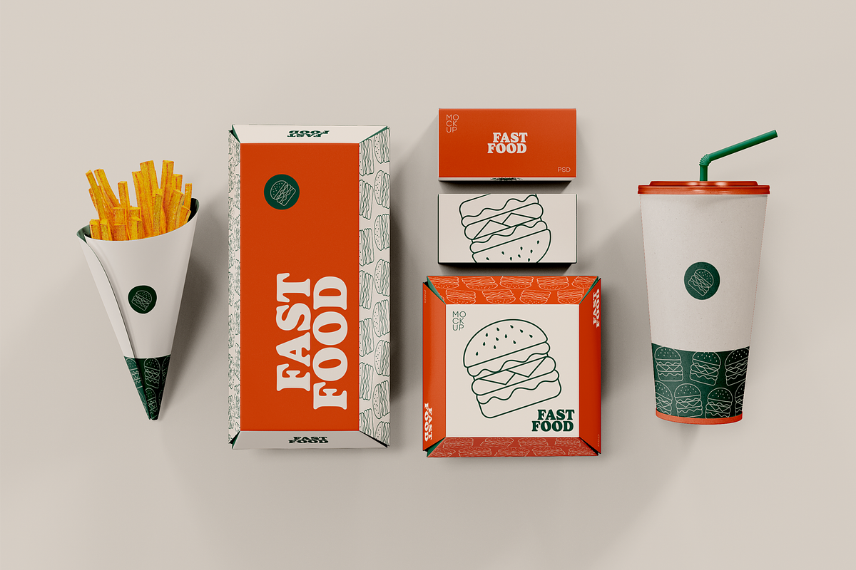Top View of Fast Food Mockup, a Product Mockup by Hubzway