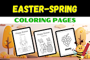 Easter Spring Coloring Pages, a Templates & Theme by Premium Digital Templates (Thumbnail 1 of 3)