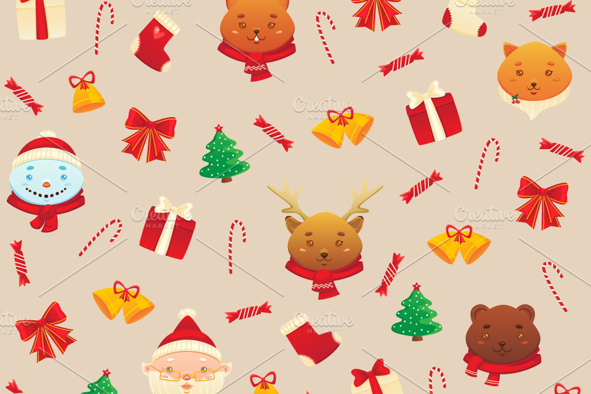 Set Christmas and New year's pattern preview 3
