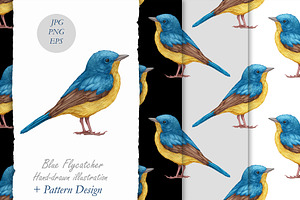 Blue Flycatcher // Pattern Design