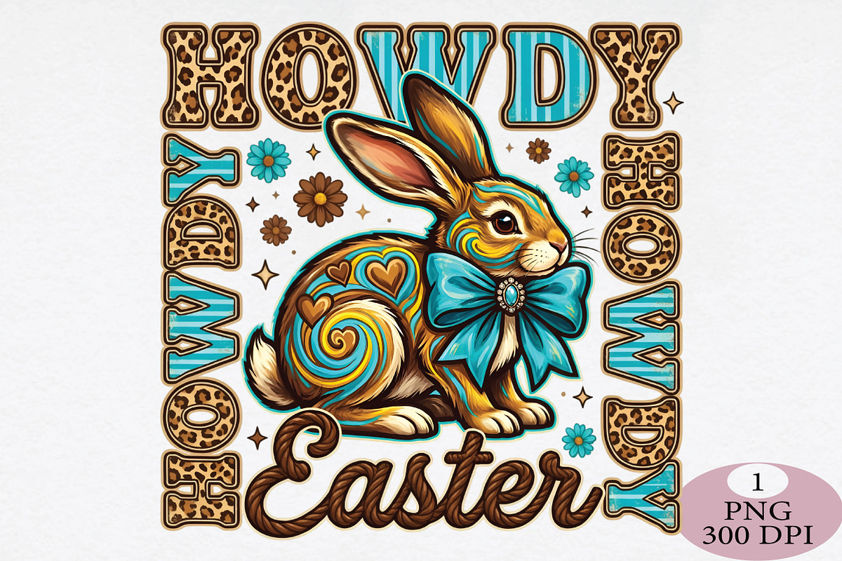 Cowgirl Easter Bunny PNG, an Illustration by Daily.Designs (Photo 1 of 5)