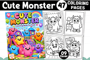 CUTE MONSTER COLORING BOOK for KIDS, a Decorative Illustration by Design Station (Thumbnail 1 of 3)