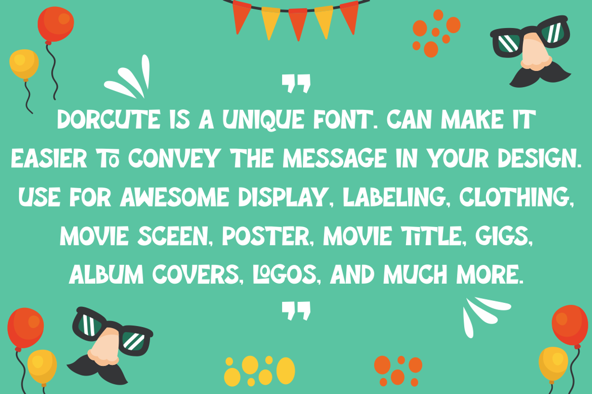 DORCUTE, a Sans Serif Font by Viswal Studio (Photo 4 of 6)