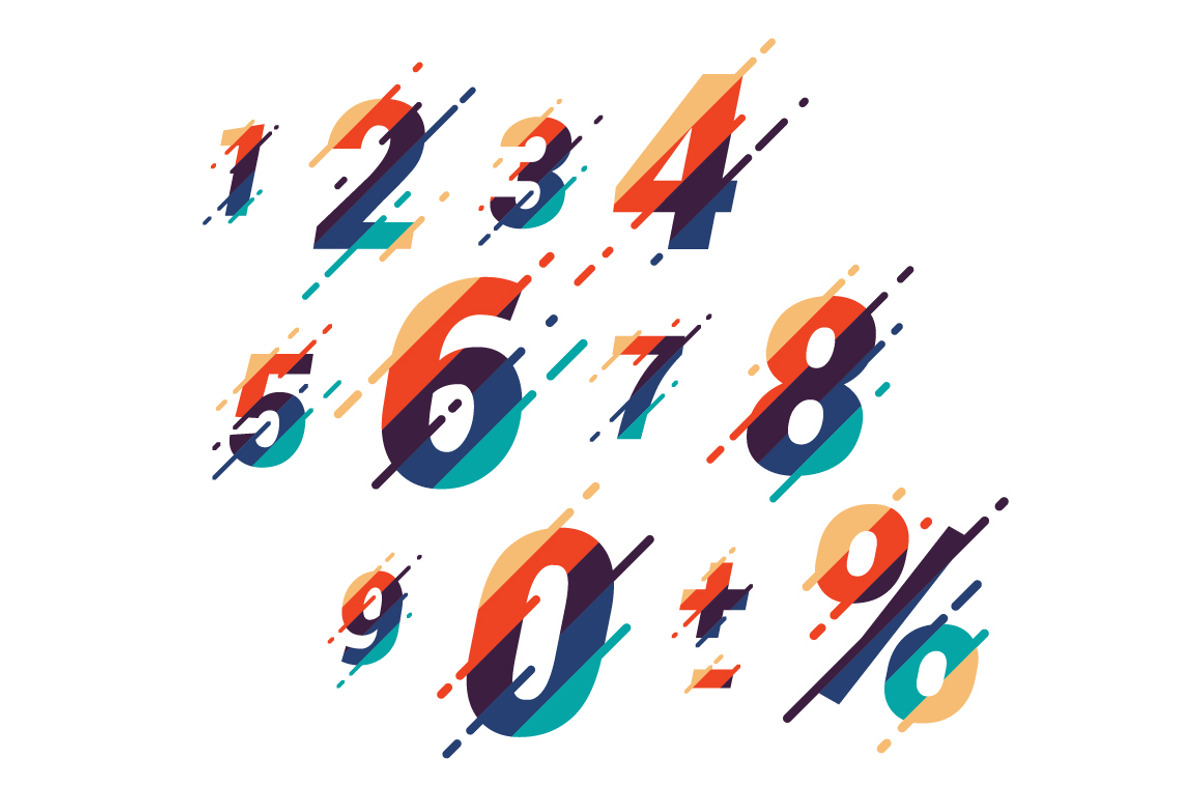 Abstract vector numbers, an Object Graphic by Optimistic shop