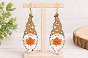 Fall Gnome Earrings Laser Cut SVG, a Seasonal Illustration by Canvas Craft (Thumbnail 5 of 5)