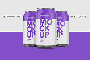 Matte Aluminium Can Mockup, a Product Mockup by Graxaim Mock-up