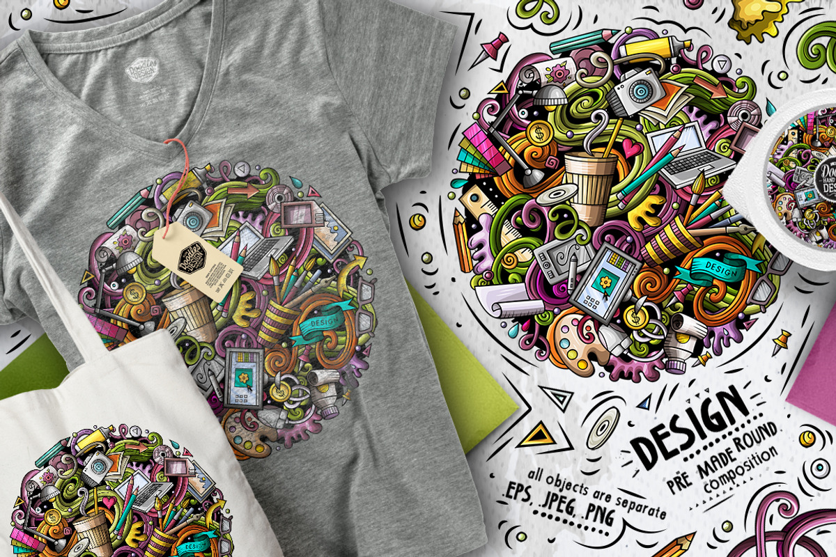Design & Art Cartoon Doodle Big Pack, a Decorative Illustration by BALABOLKA (Photo 5 of 10)