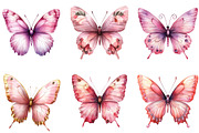 Pink Butterfly Clipart, an Illustration by DreamArtGraphic (Thumbnail 5 of 5)