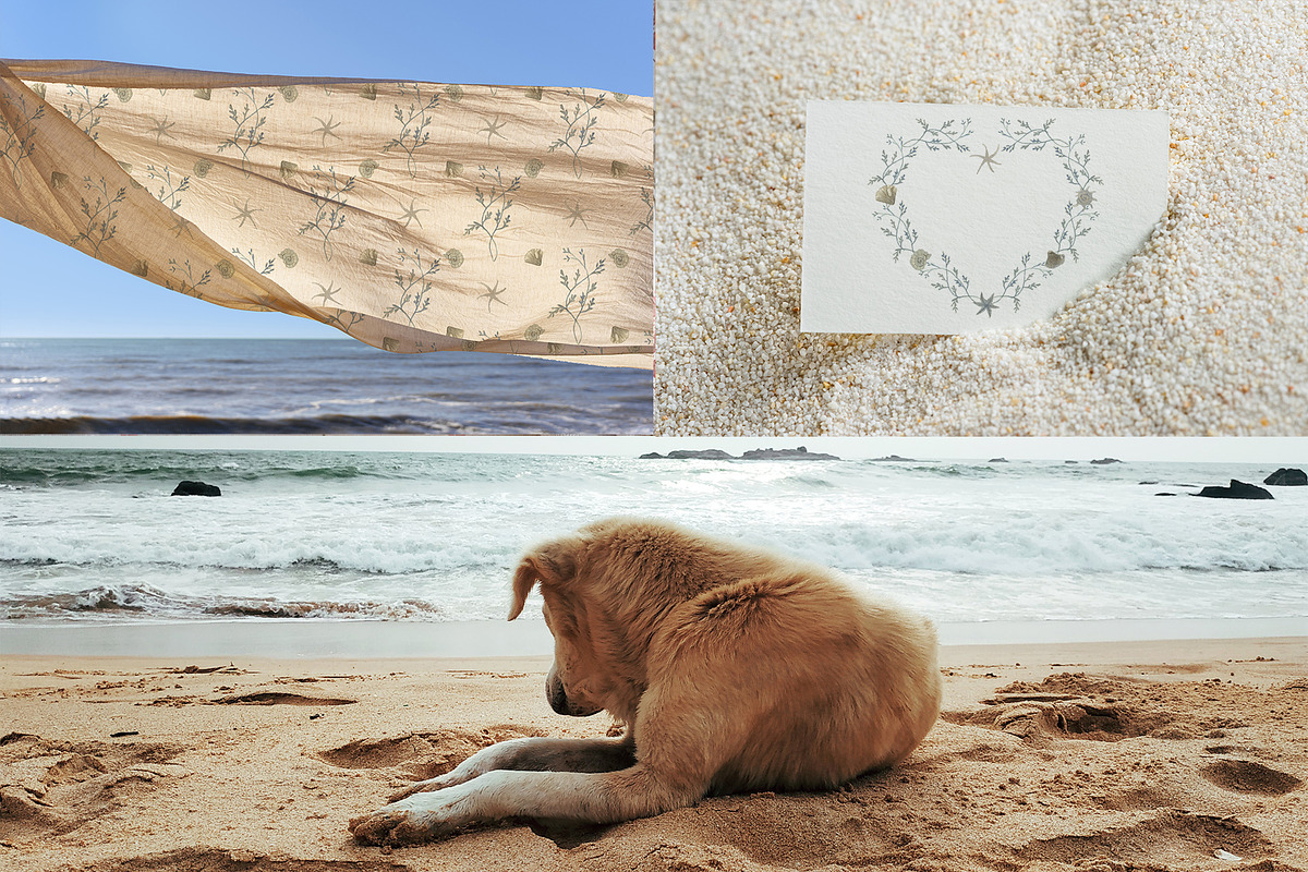 Oceanic Dreams Watercolor Clipart, a Pattern Graphic by Nadia Semyroz (Photo 7 of 10)