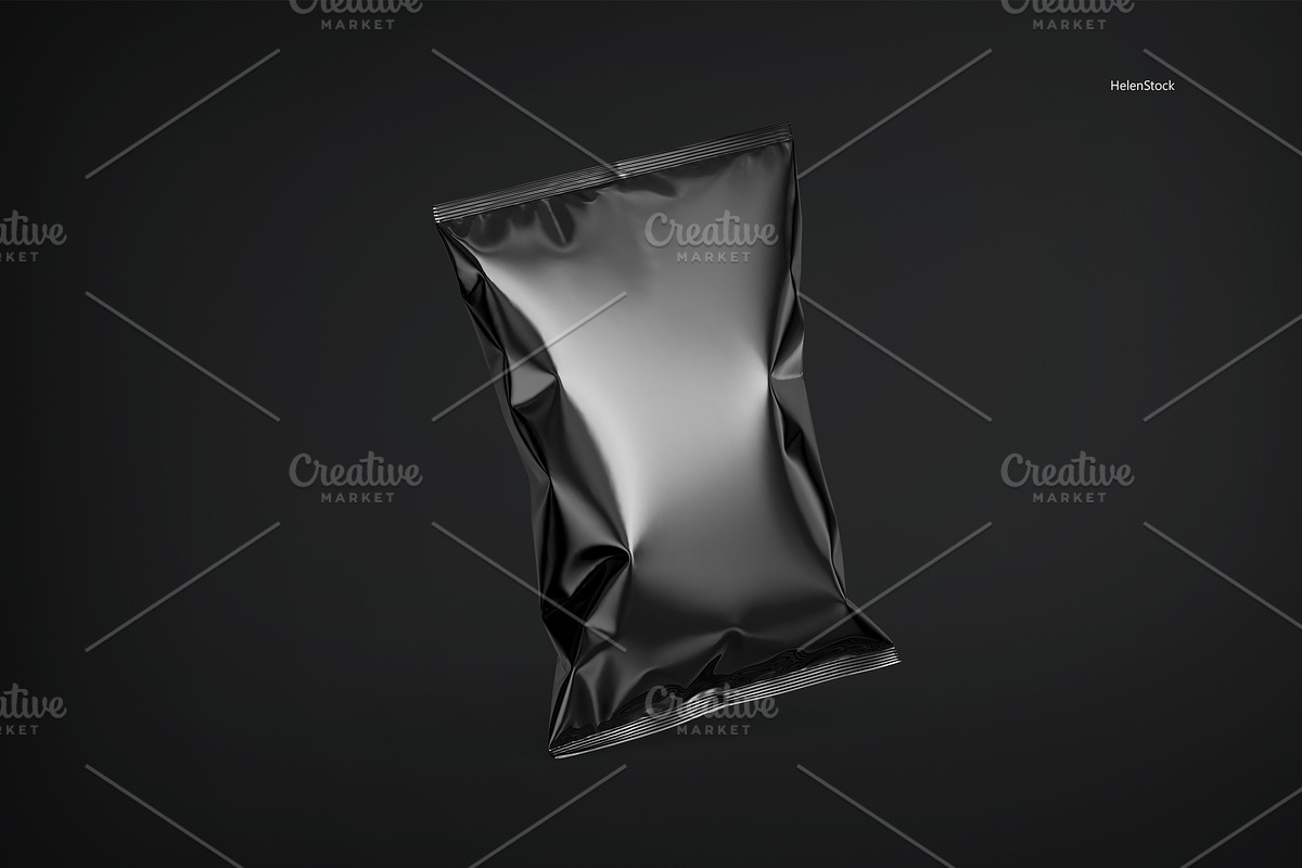 Tilted Glossy Snack Package Mockup, a Packaging Mockup by HelenStock (Photo 6 of 8)