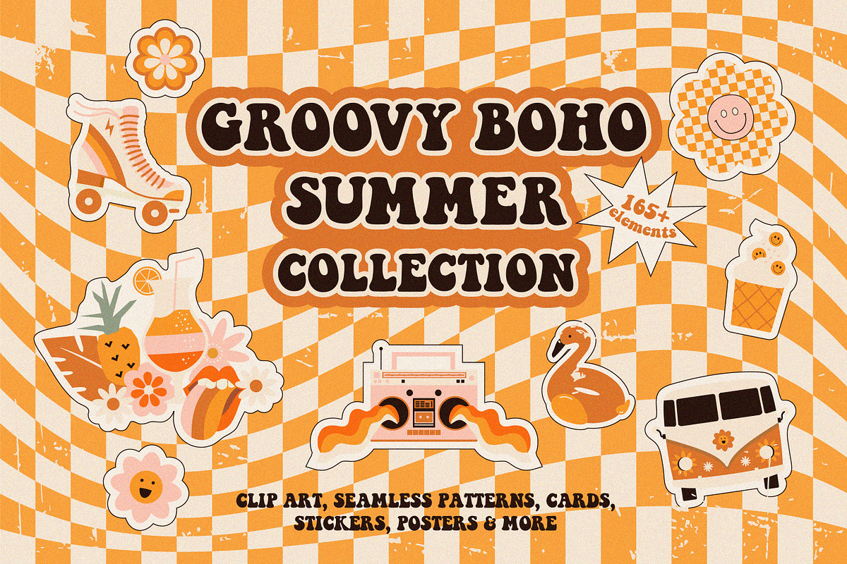 Groovy Retro - Summer collection 70s, a Seasonal Illustration by lokko ...