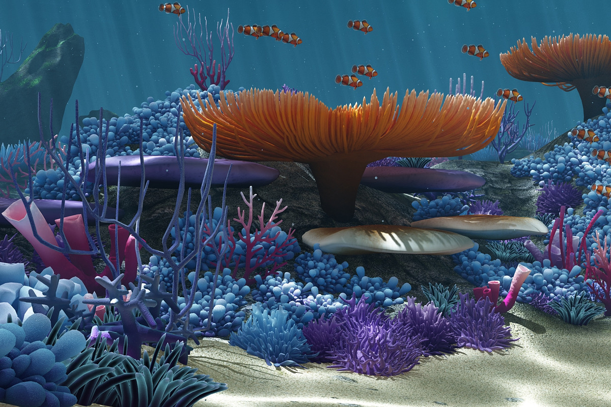 Cartoon Underwater VR/AR Lowpoly 3D, an Environmental 3D Model by NOMODOL (Photo 11 of 17)