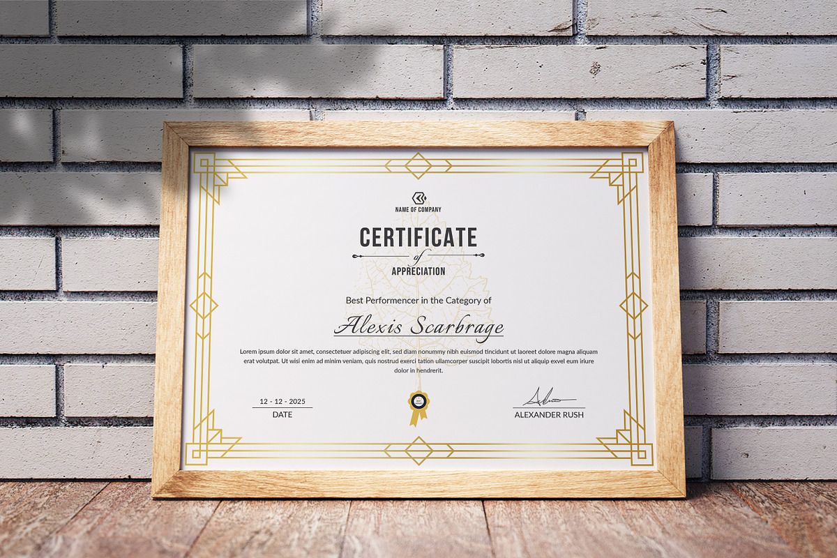 Certificate Template, a Stationery Template by ResumeDevisers (Photo 2 of 6)