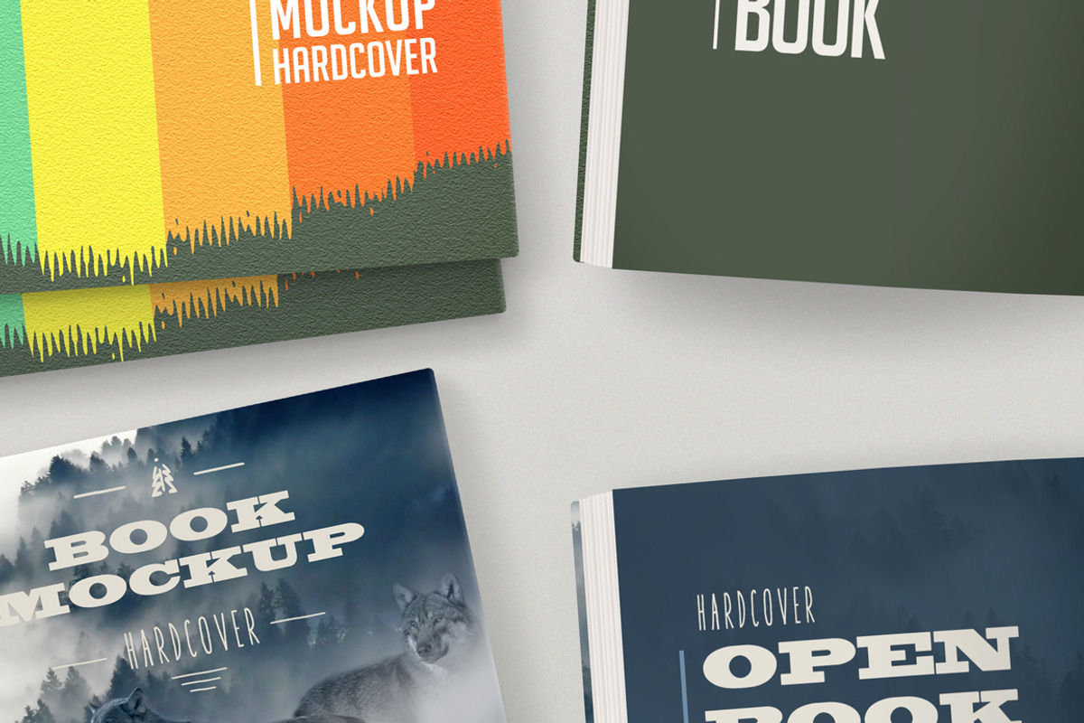 Open Hardcover Book Mockup (Square), a Print Template by ArtefShop (Photo 2 of 22)