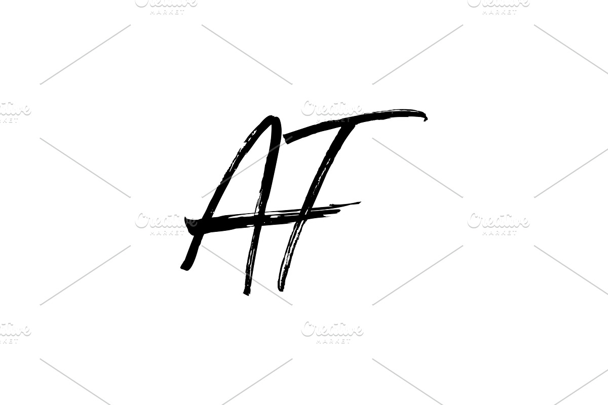AF letter mark ink brush stroke, a Branding & Logo Template by vastard