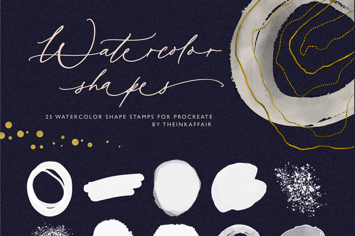 Metallic Watercolor Kit | Procreate, a Brush Add-On by theinkaffair (Photo 8 of 13)