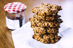 Oatmeal cookies stock photograph