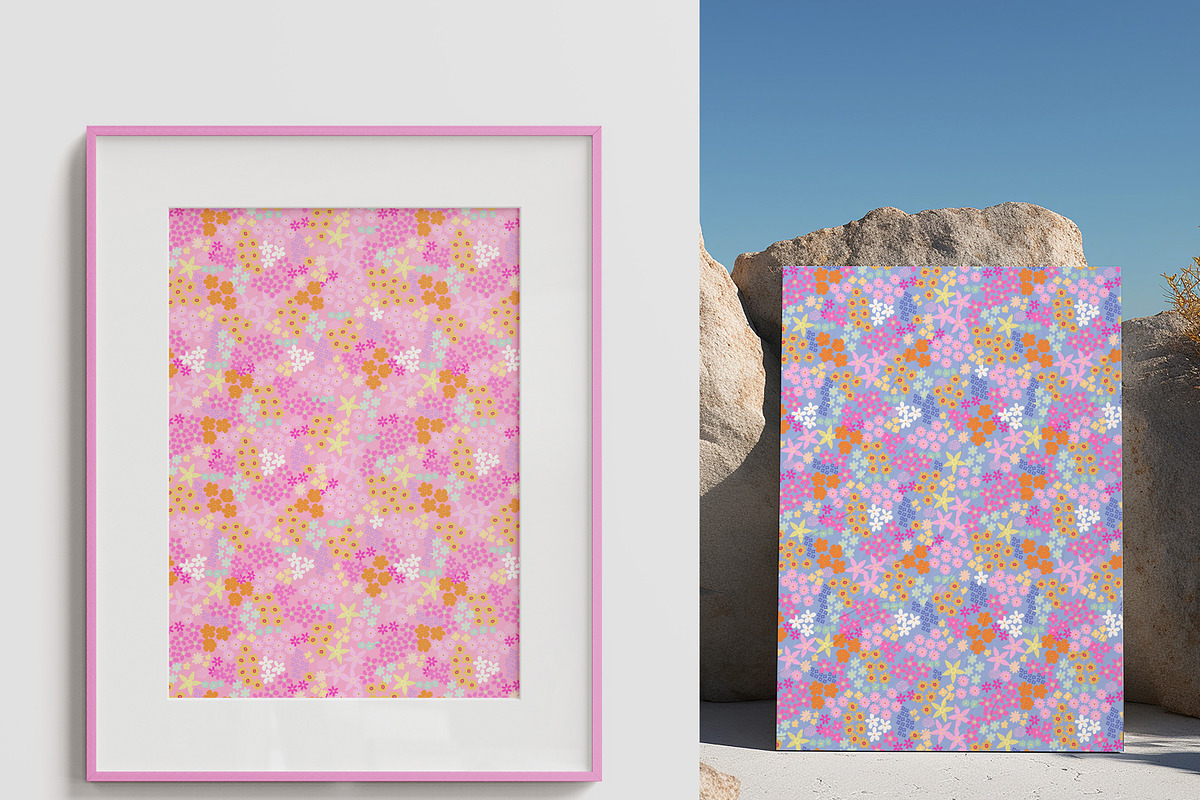 Ditsy Meadow floral pattern, an Illustration by nathalieclaire (Photo 7 of 15)