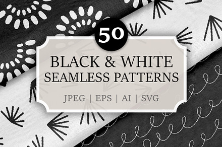 50 Black & White Seamless Patterns
