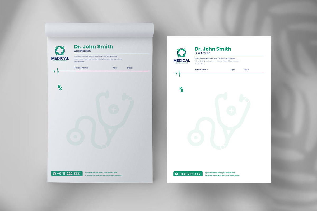 Doctor prescription pad design, a Stationery Template by Tanmoy Topu (Photo 3 of 6)