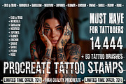 tattoo brushes procreate stamps, a Brush Add-On by SannaIllustrations (Thumbnail 1 of 6)