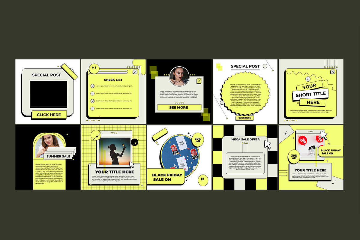 20 social media post design template, a Social Media Template by graphic bakers (Photo 12 of 15)