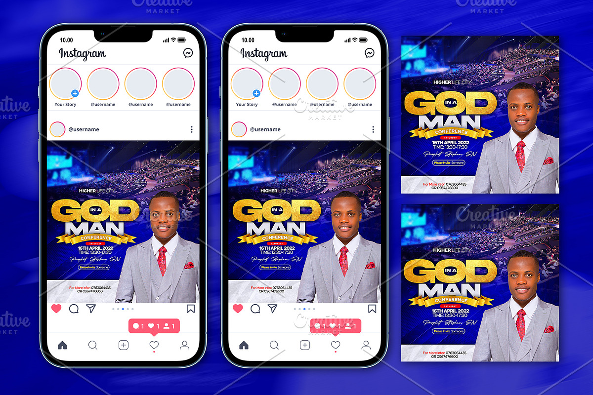 God in a Man Church Flyer Template, a Social Media Template by church flyer templates (Photo 7 of 8)