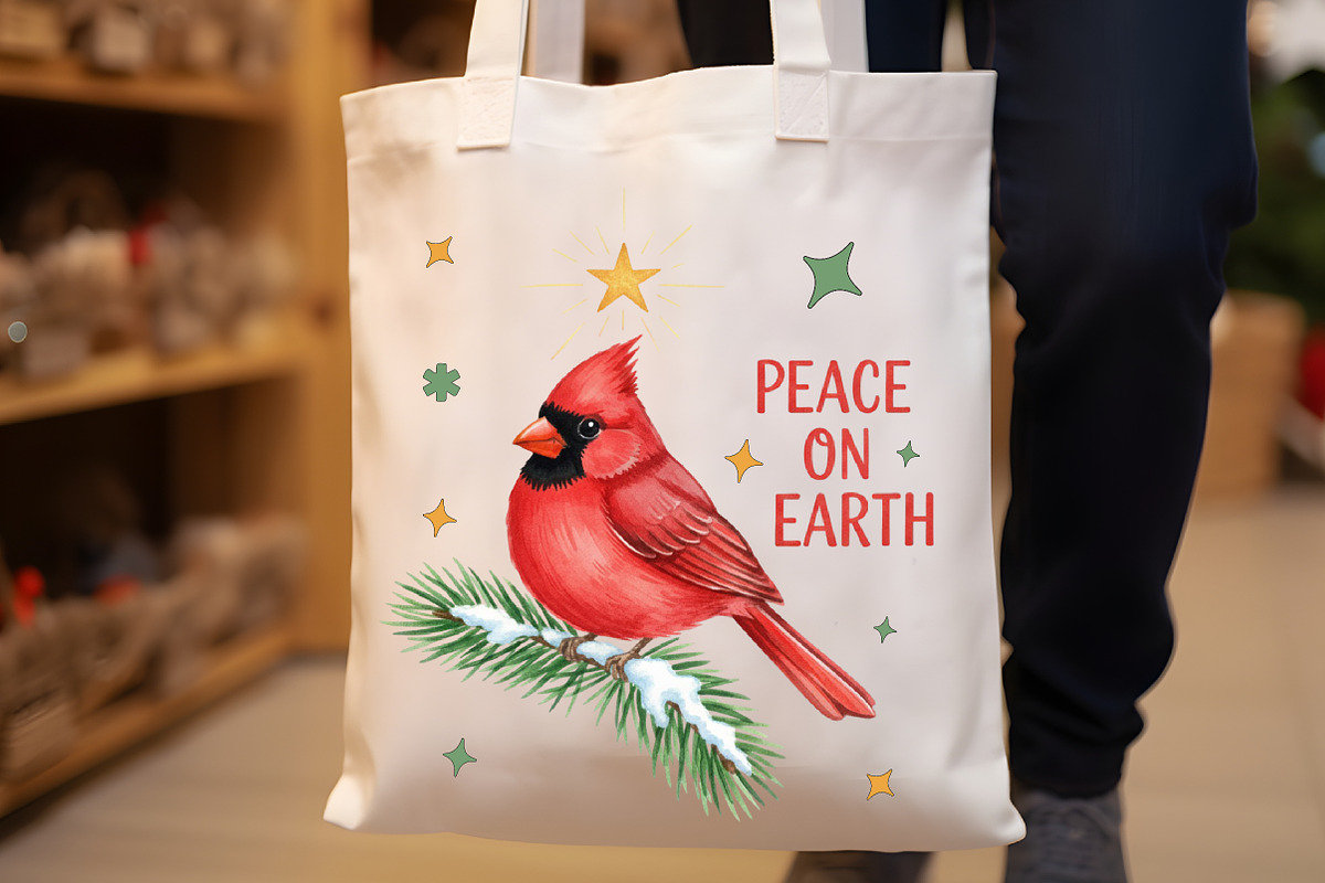 Christmas Cardinal Minimalist PNG, an Illustration by SinaCreation (Photo 2 of 7)